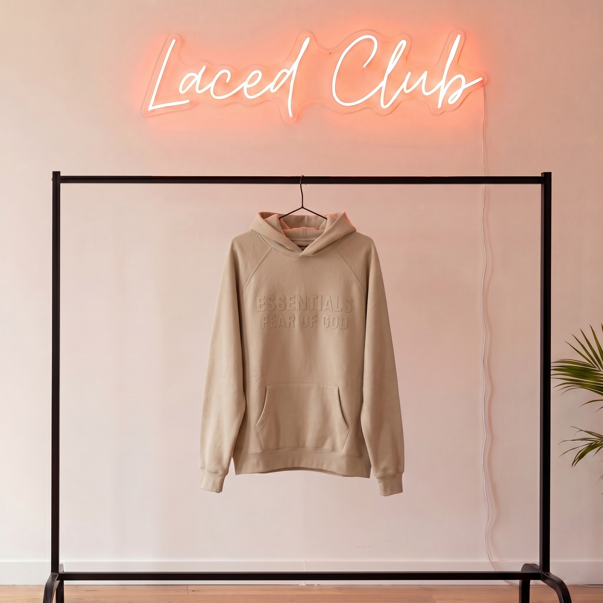 Fear of God Essentials Fleece Hoodie — Sand