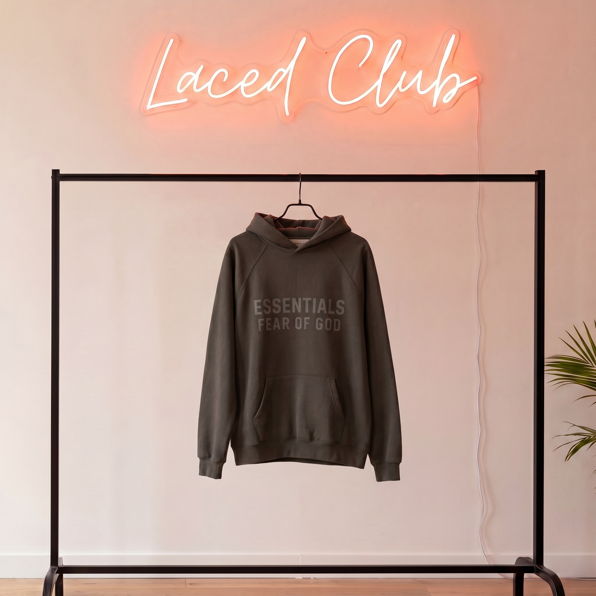Fear of God Essentials Fleece Hoodie — Khaki