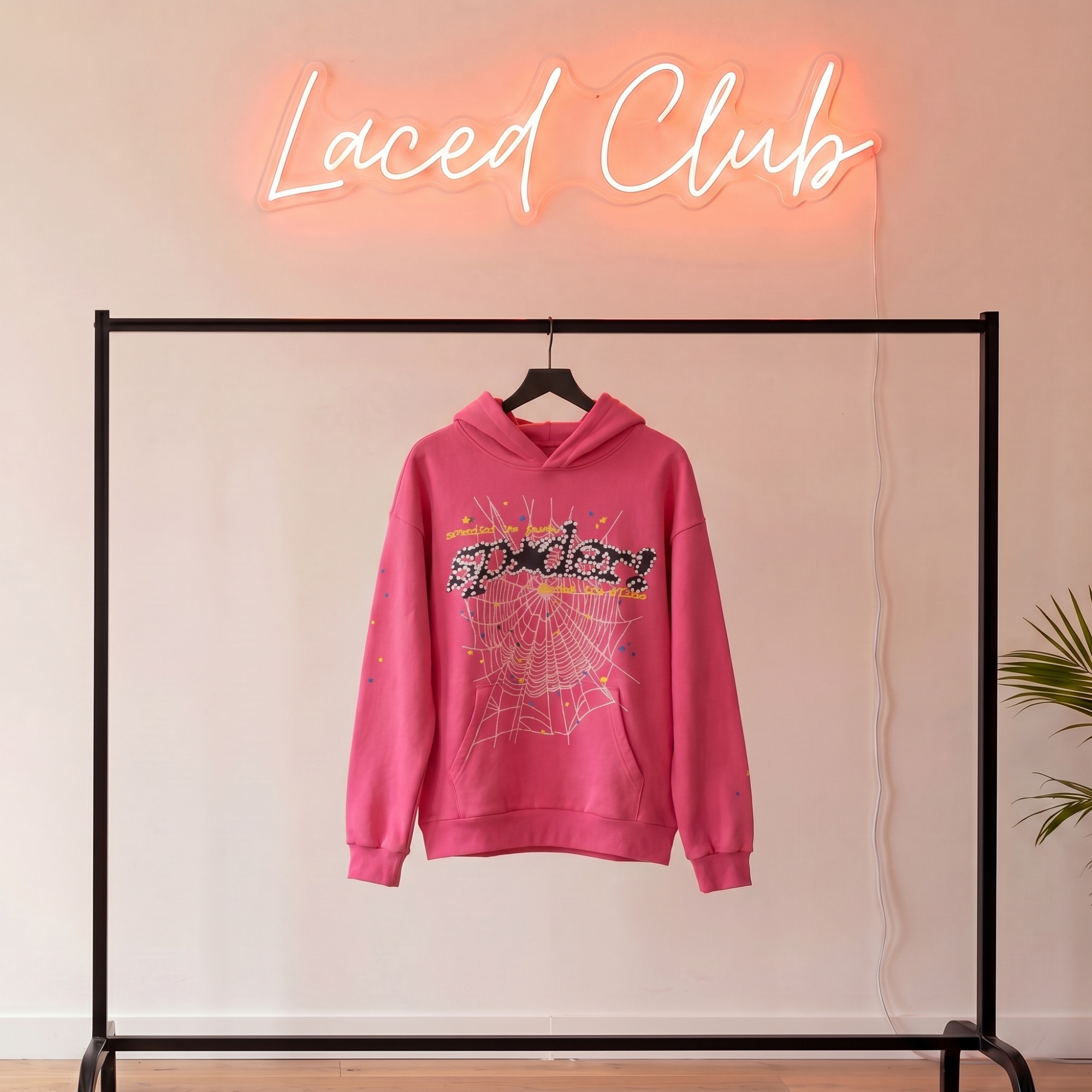 Sp5der P*NK Hoodie — Pink