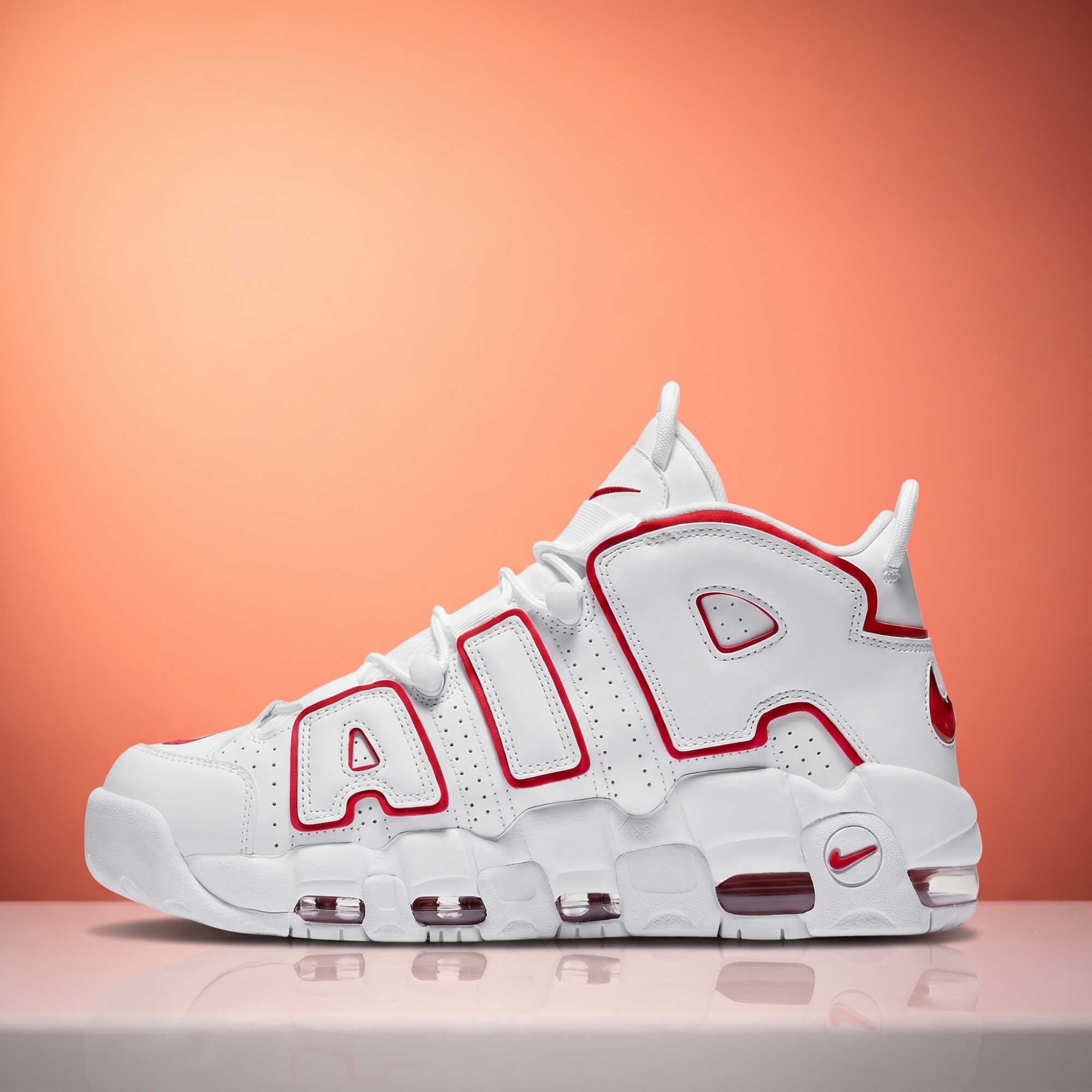Nike Air More Uptempo — White / Varsity Red
