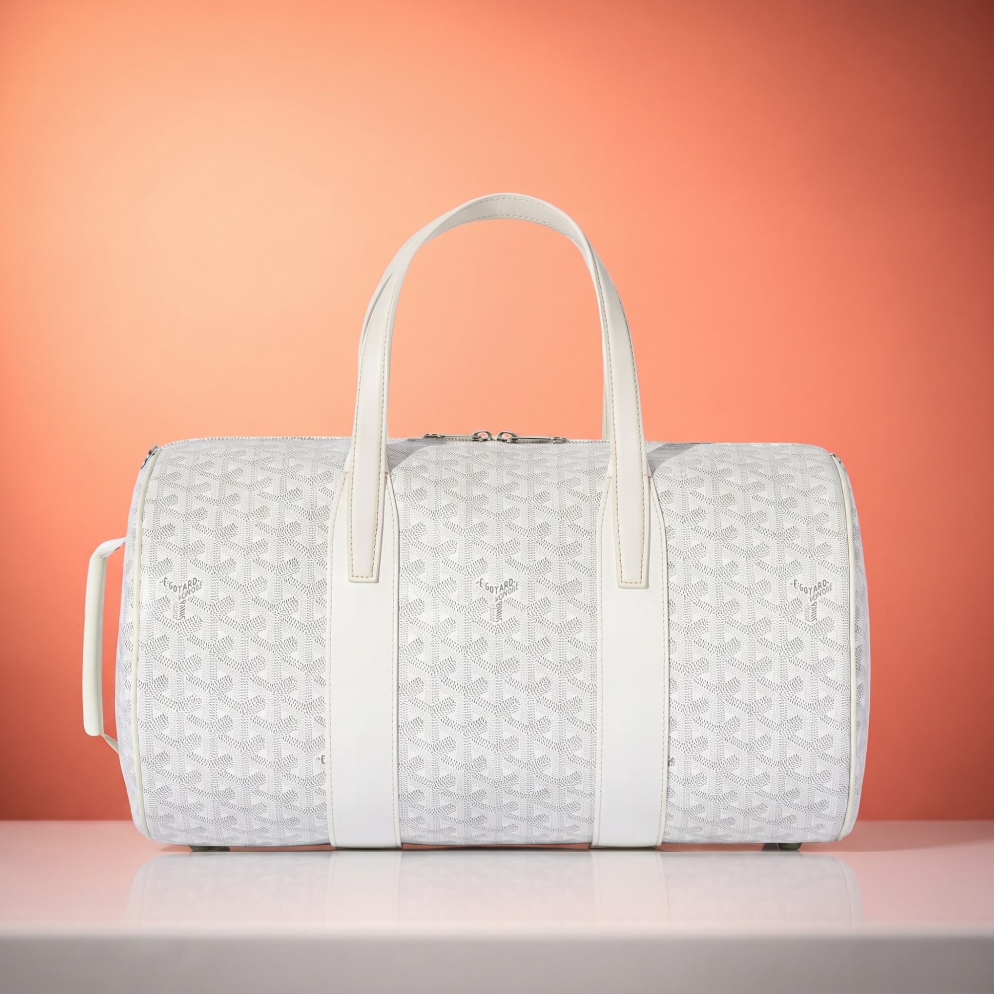 Goyard Barrel 40 Sports Bag — White