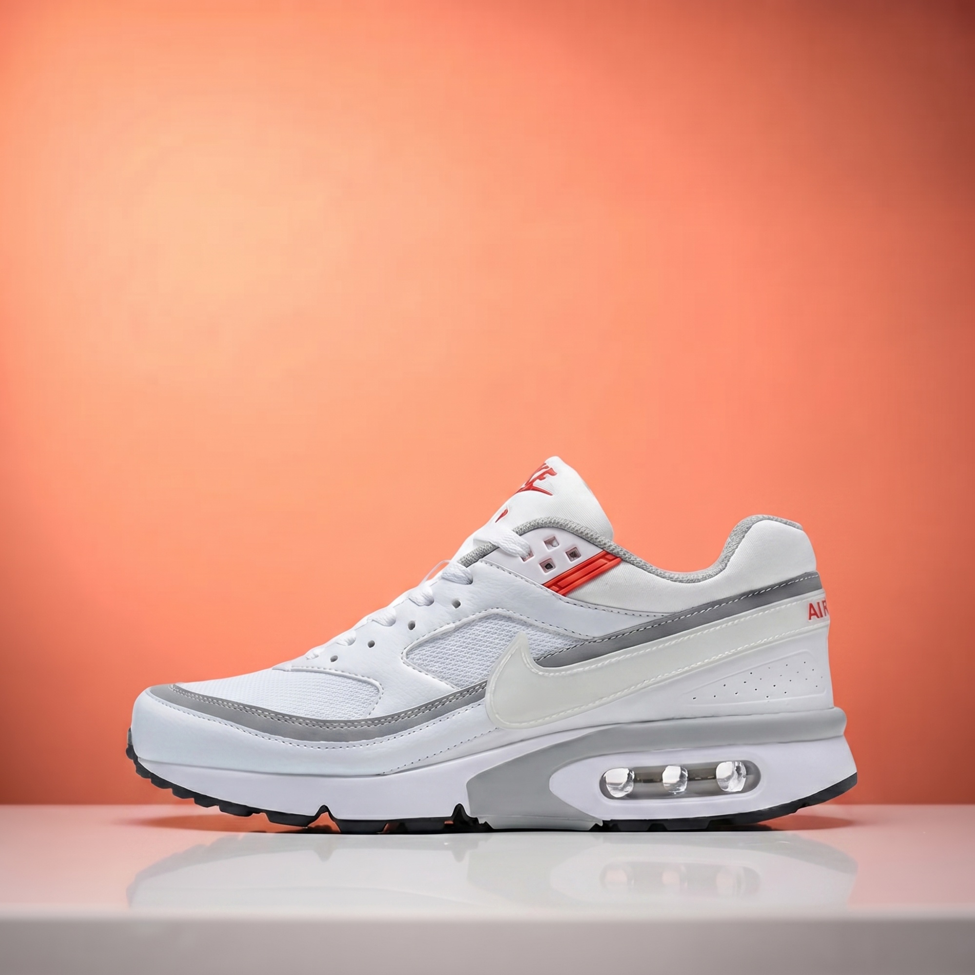 Nike Air Max BW — White / Wolf Grey / University Red