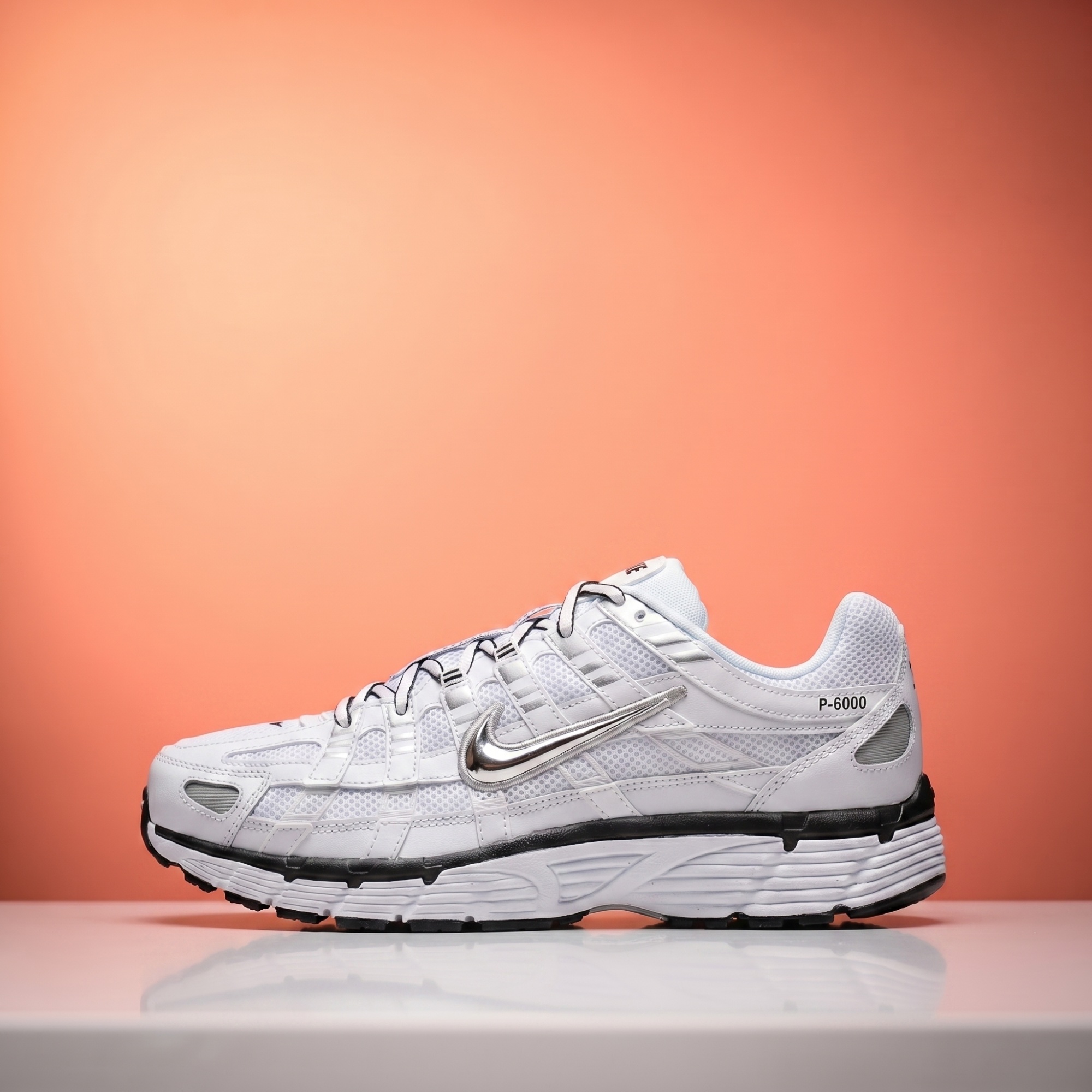 Nike P-6000 — White / Metallic Silver